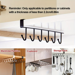 Cabinet Mug Hook 6 hooks 12 hooks Hanging Cup Holder Wardrobe Row Hook Organizer