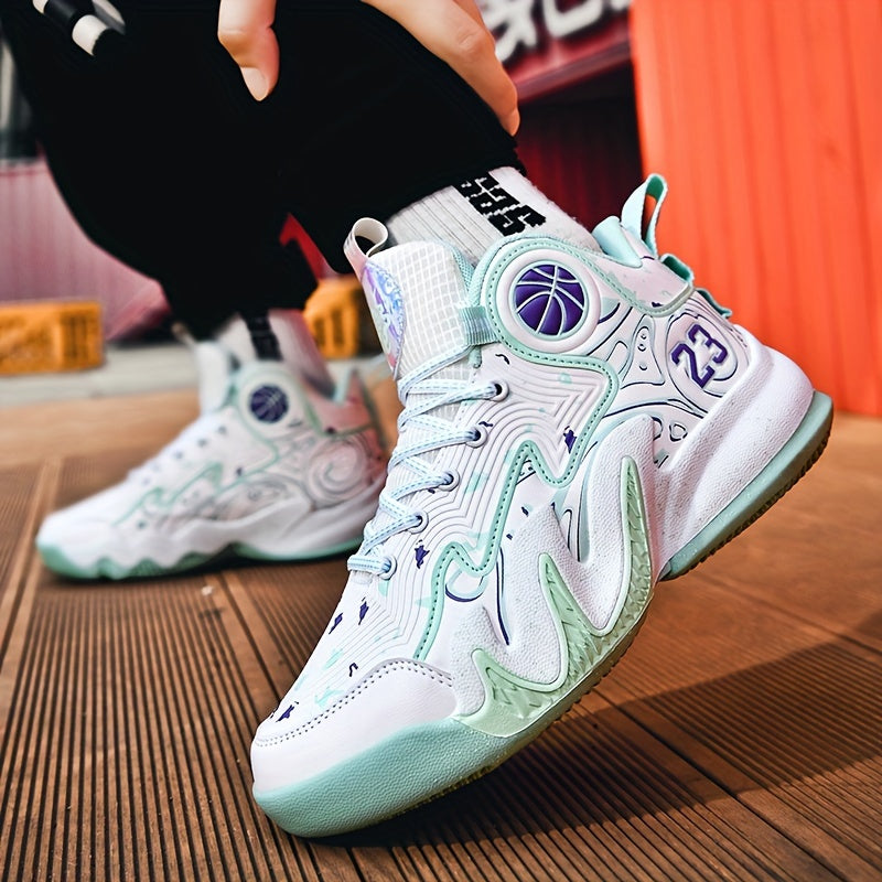 Men's Non Slip Basketball Shoes Lace Up Sneakers for Outdoor Activities