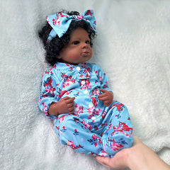 Realistic Newborn Baby Dolls Girl 20 Inch with Open Brown Eyes & Hair