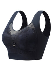 Women's Full Coverage Wireless Bra, Lace Design