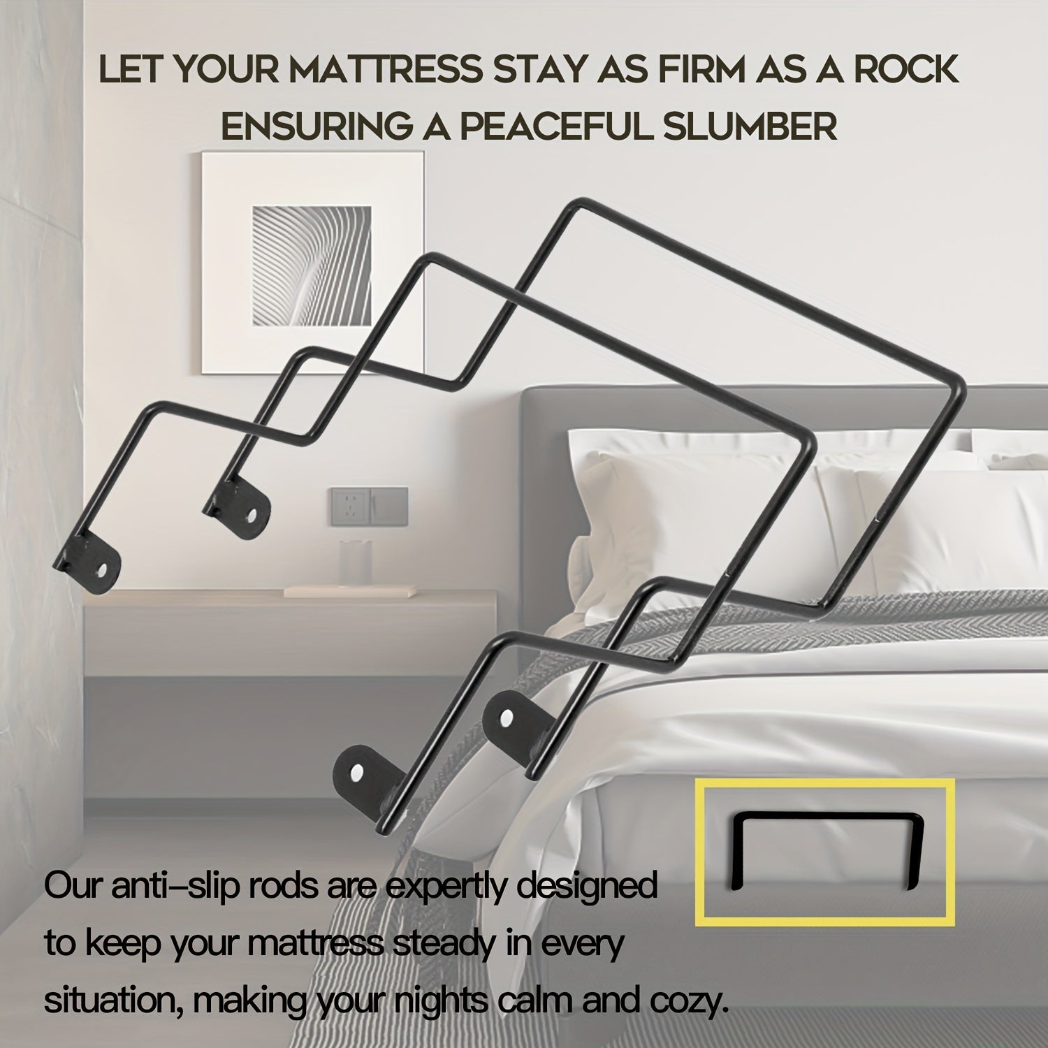 2pcs Mattress Retainer Bar - Prevent Mattress Sliding Stopper