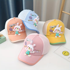 Girls Bunny Mesh Baseball Cap Adjustable Sun Hat