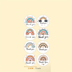 500 Sheets Cartoon Style Thank You Stickers for Holiday Decor