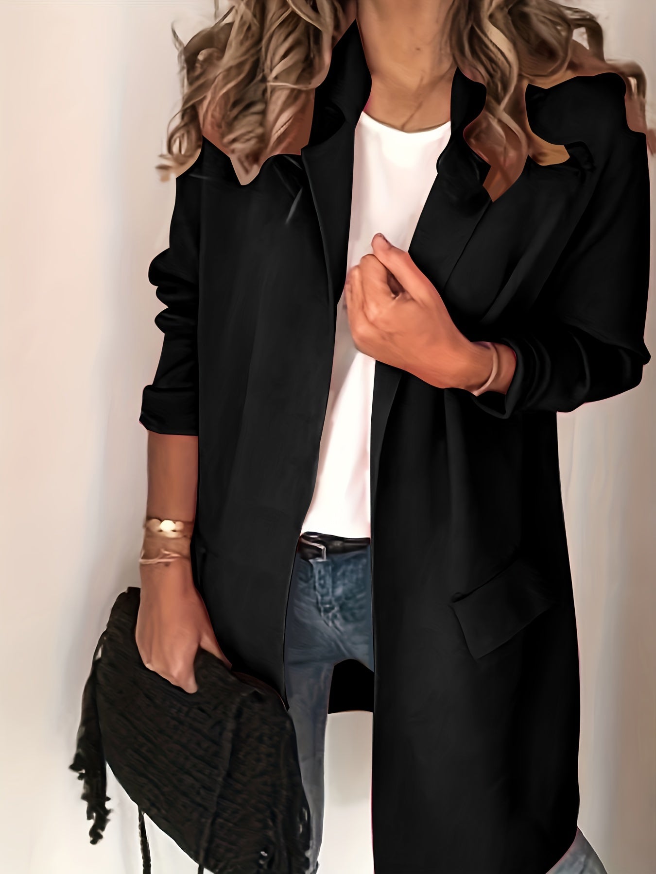 Classic Lapel Blazer Long Sleeve for Office