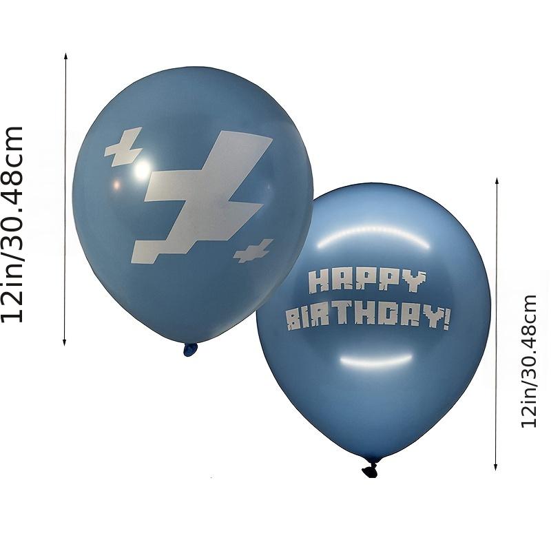 24pcs Pixel Theme Balloons Gamer Birthday Party Supplies