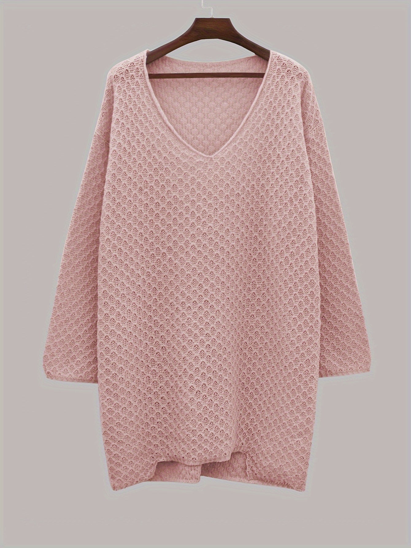 Solid V Neck Casual Sweater Long Sleeve Jumper