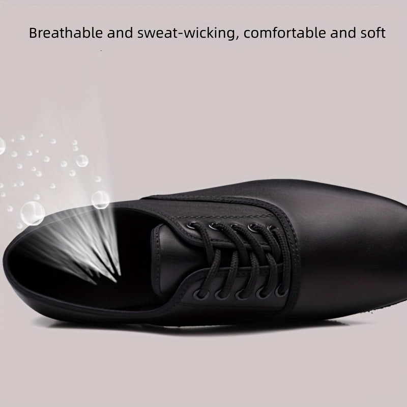 Men's Low Heel Point Shoes Comfy Lace Up Dance Shoes
