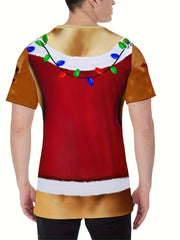 Christmas Graphic Print Tee Shirt Men's Casual Round Neck Tee Shirt