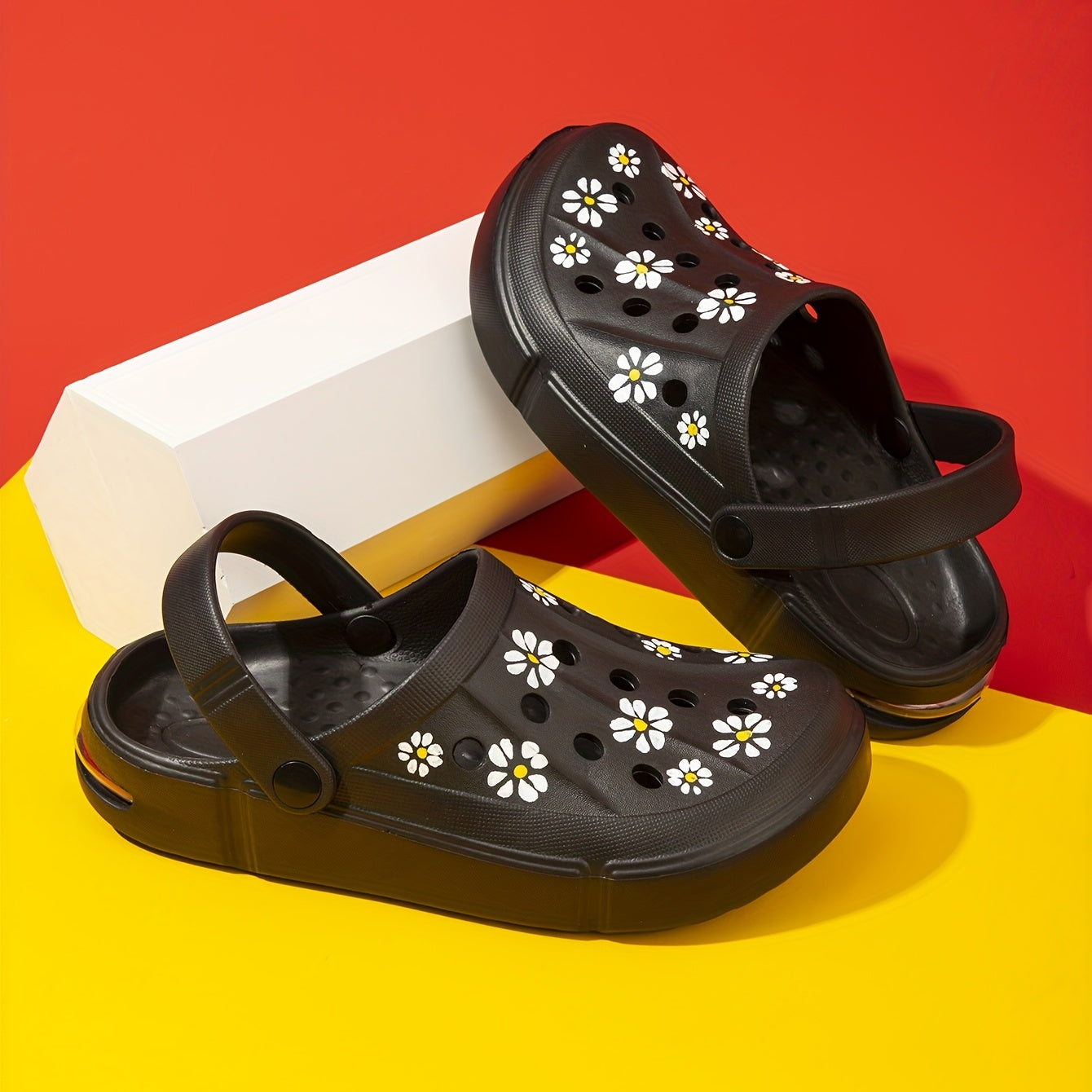Women's Flower Pattern Summer Clogs Hole Slippers