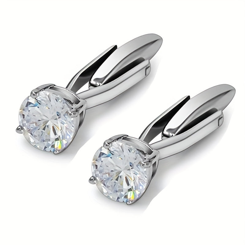 Sparkling Diamond Cufflinks Set for Wedding Parties