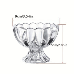 Clear Glass Dessert Bowl Ice Cream Cups Sundae Fruit Salad Snack Cocktail Condim