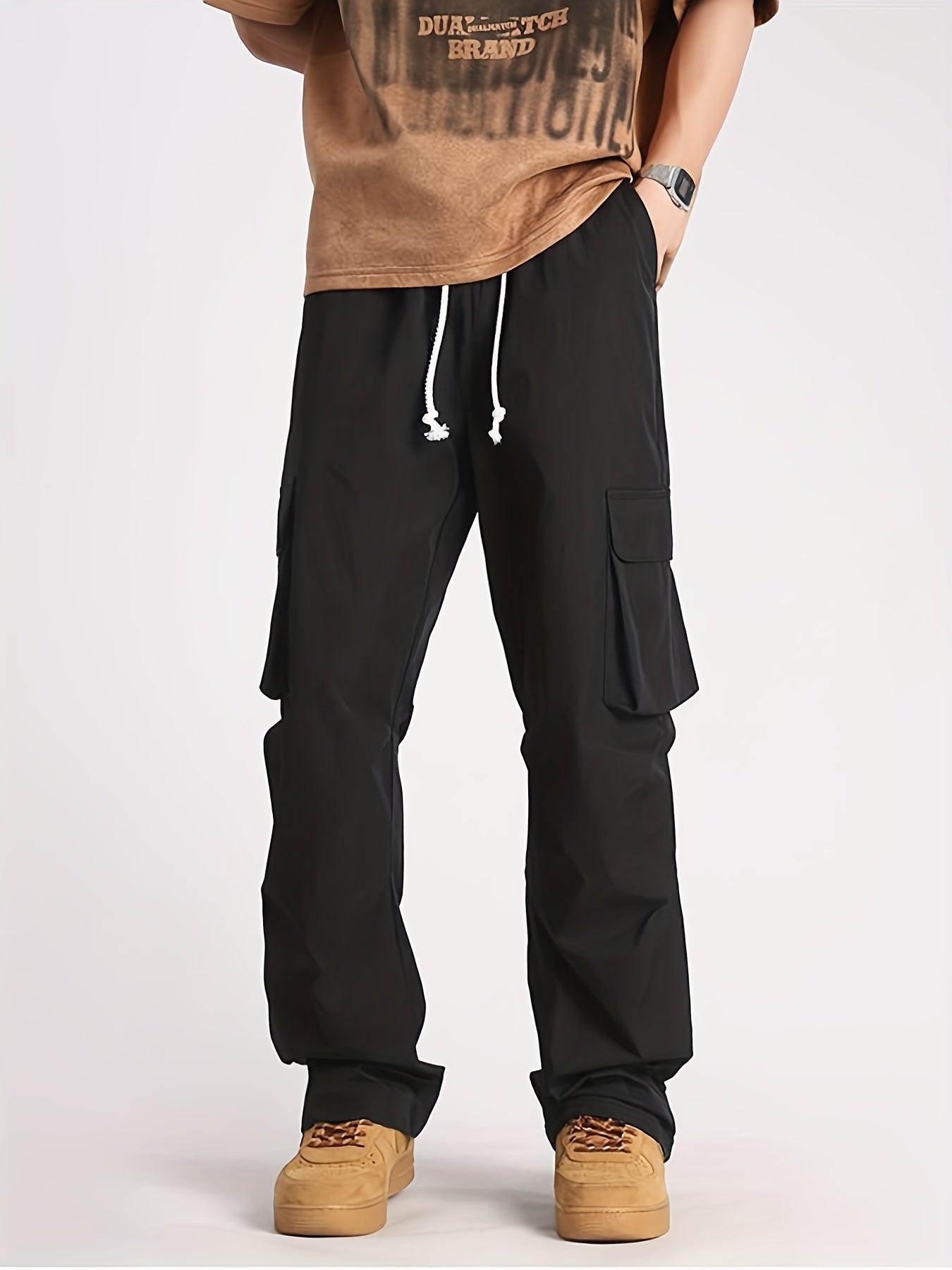 Cargo Pants Men s Flap Pocket Trousers Loose Casual Outdoor Pants
