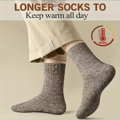 5 Pairs Men's Retro Warm Wool Cotton Socks Gift
