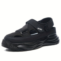 Men's Breathable Chunky Slip-On Sandals with Hook & Loop Strap