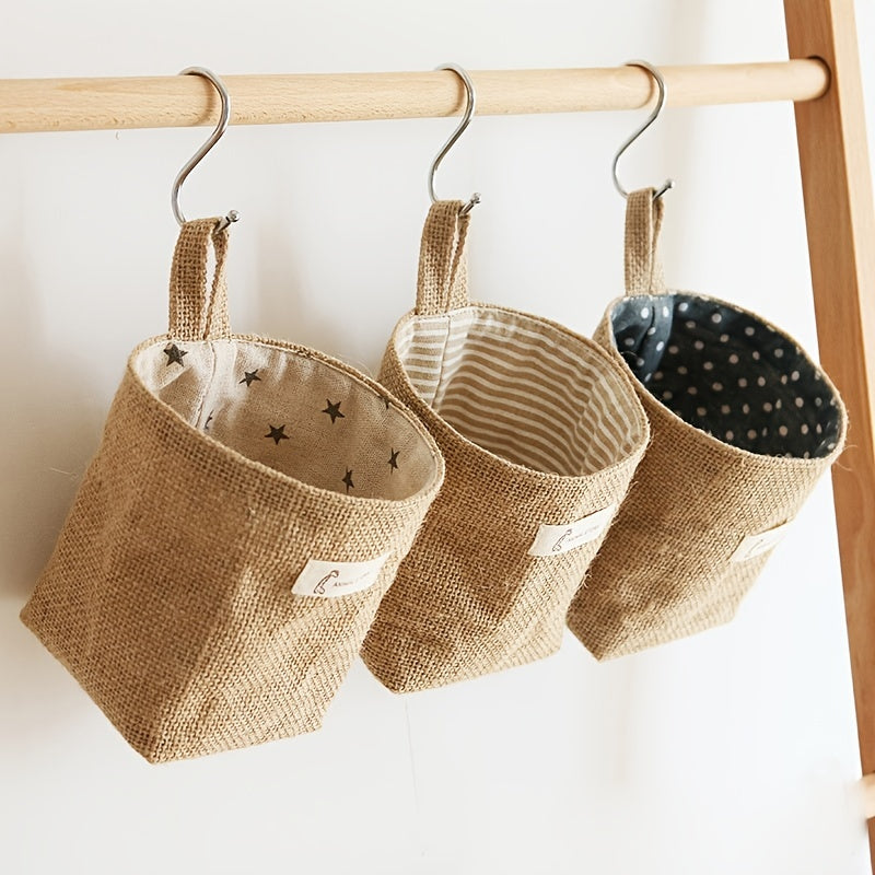 Wall Mounted Cotton And Linen Storage Bag Hanging Bag Dormitory Storage Bag