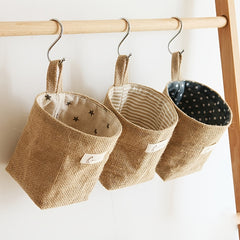 Wall Mounted Cotton And Linen Storage Bag Hanging Bag Dormitory Storage Bag