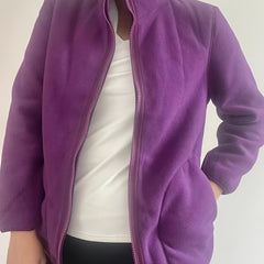 Fleece Liner Jacket Mock Neck Zipper Long Sleeve Sports Coat