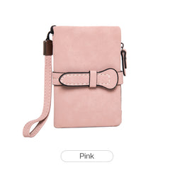Casual Small Wallet With Wristlet Faux Leather Wallet