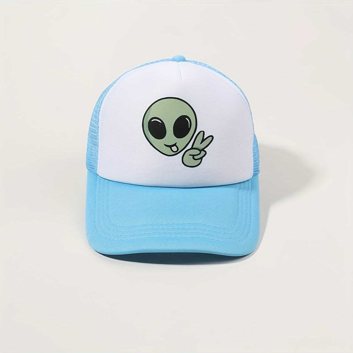 Alien Print Baseball Cap Mesh Trucker Hat Casual Adjustable Sunscreen Sports Hat