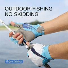 Outdoor Fingerless Fishing Gloves Sunscreen Wear-resistant for Fishing Cycling
