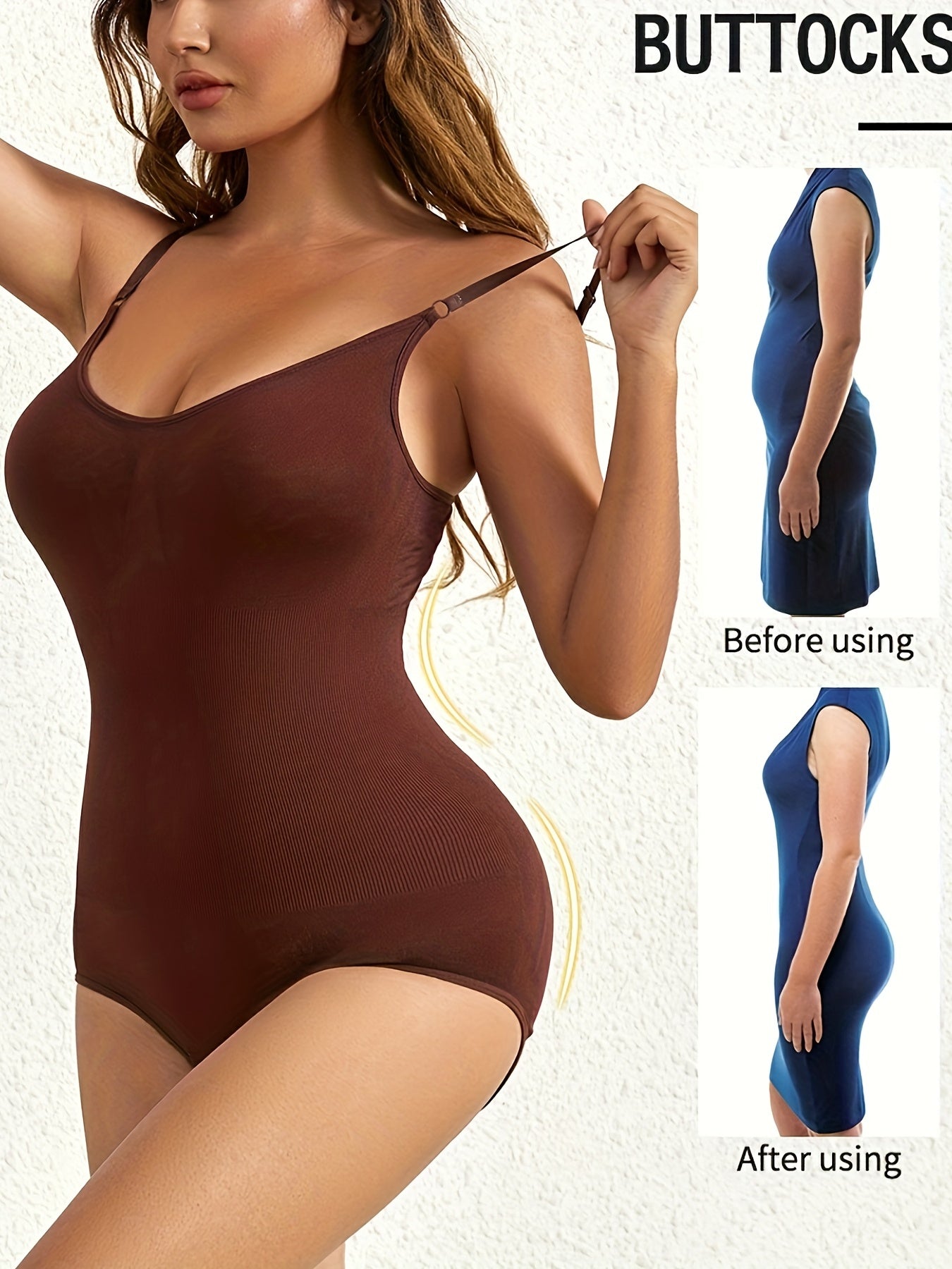 Tummy Control Butt Lifting Slip Jumpsuit One Piece Body Shaper