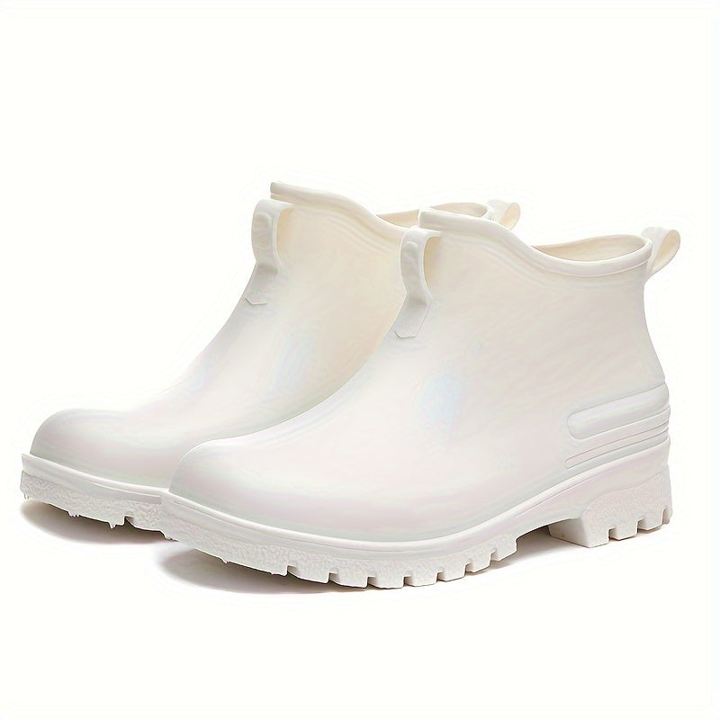 Women's Waterproof Medium Tube Rain Boots Solid Non slip Outdoor Rain Boots