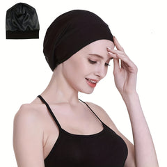 Night Cap Sleep Hat Beanie Organic Bamboo Satin Lined Bonnet