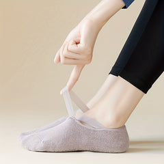 2 Pairs Cross Cut Out Ankle Socks for Yoga Pilates