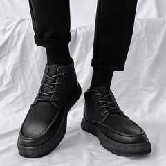 Men's PU Lace Up Short Boots for Winter