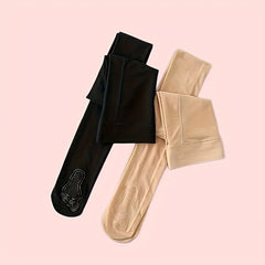 2 Pack Opaque Tights High Waist Footed Pantyhose