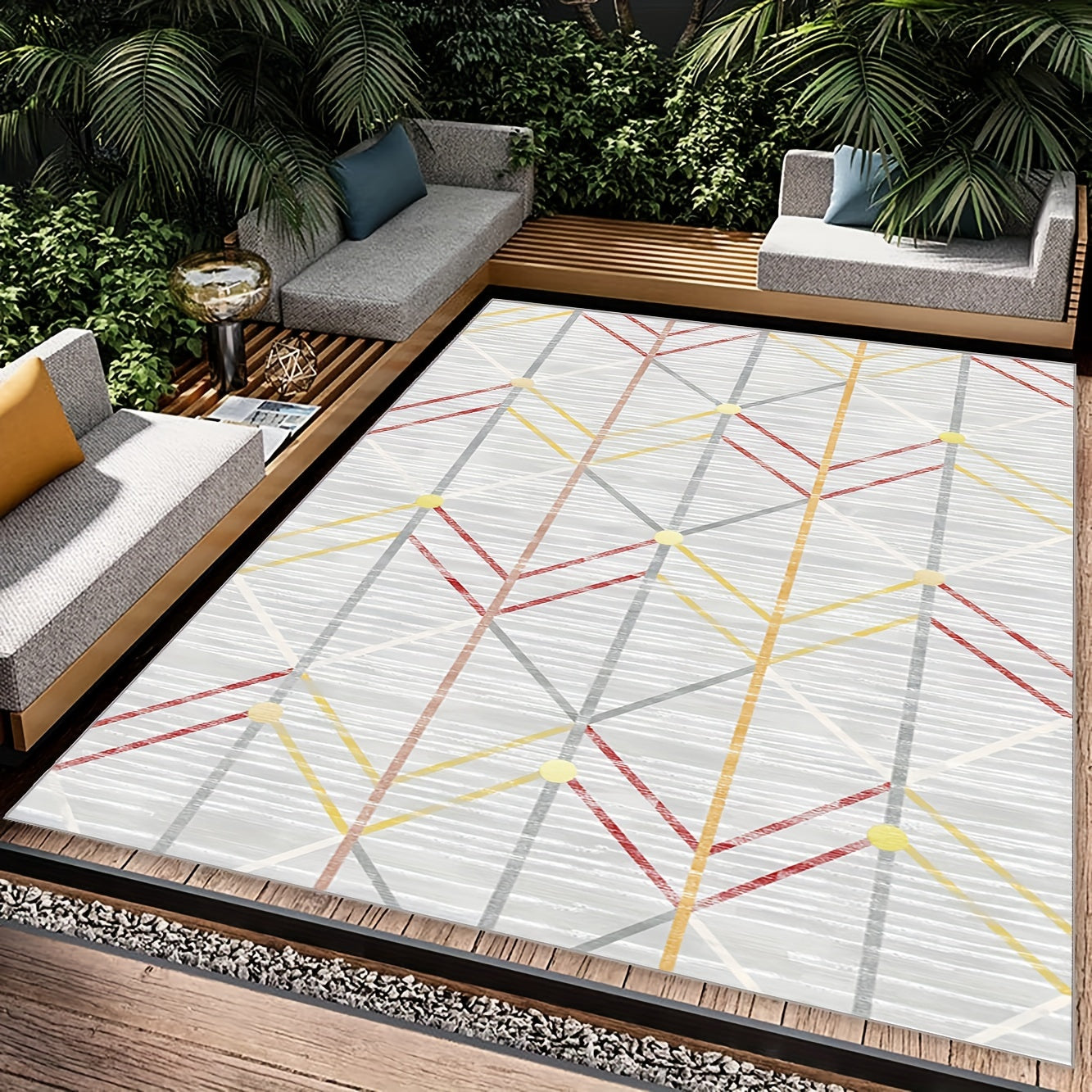 Modern Geometric Carpet Floor Mat Soft Non Slip Area Rugs for Living Bedroom