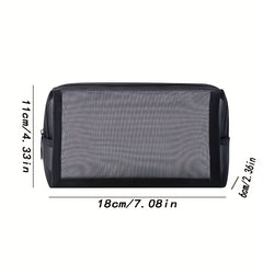 Portable Mesh Makeup Bag with Zipper Pouch for Daily Use and Travel