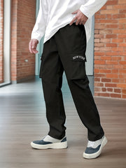 Men s Abstract Symbol Print Cropped Cargo Pants