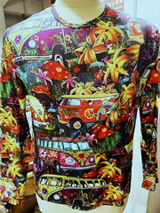 Bus Print Men's Long Sleeve Novelty T shirt Autumn Stylish Tee