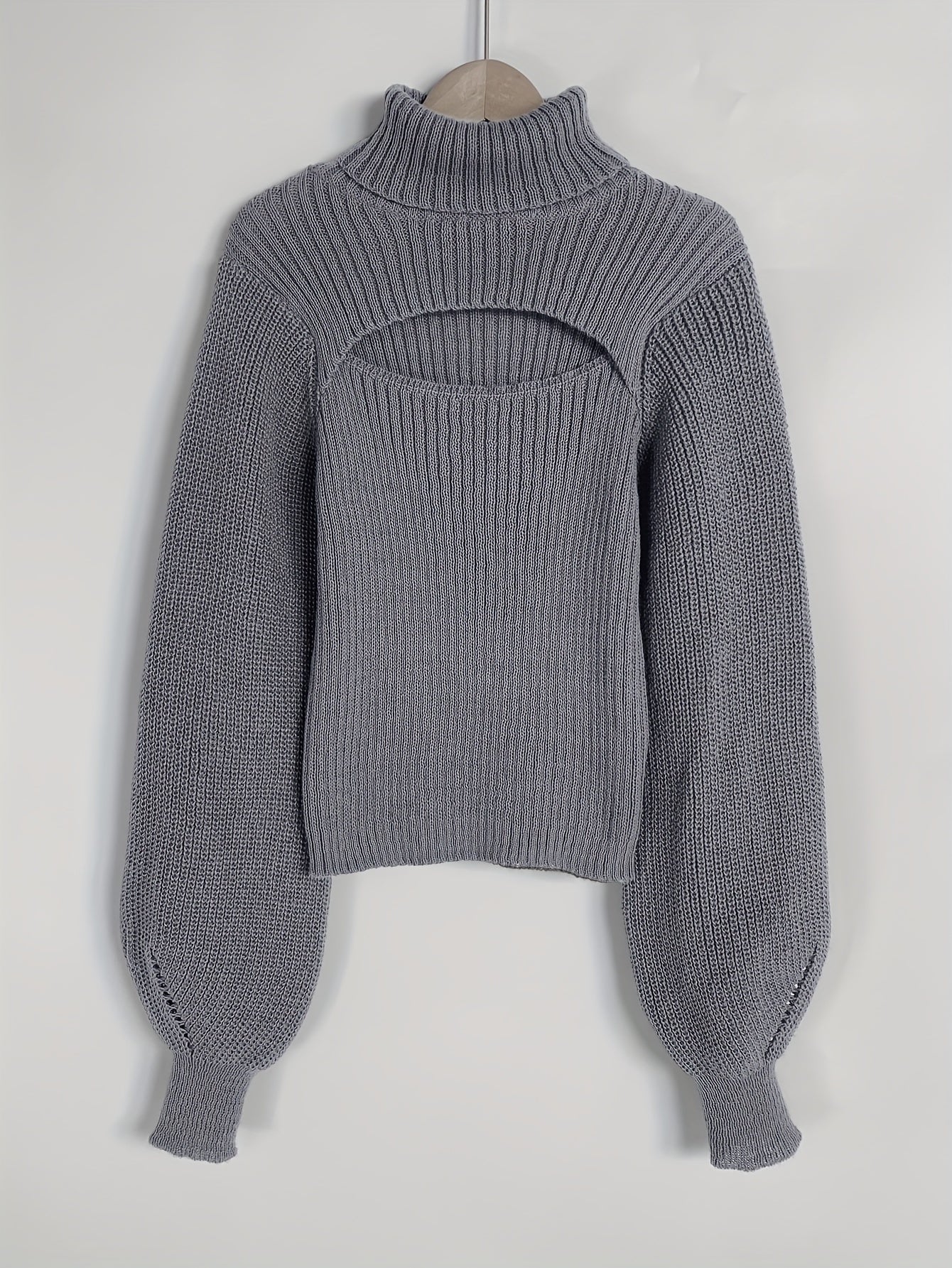 Sexy High Neck Cut Out Sweater for Women