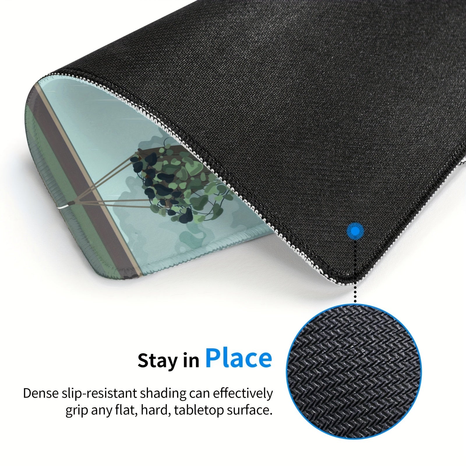 Green Plant Mouse Pad Laptop Keyboard Gaming Mouse Pad Office Home Desk Pad