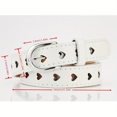 Heart Hollow Out PU Belt Candy Jeans Pants Belt Dress Girdle