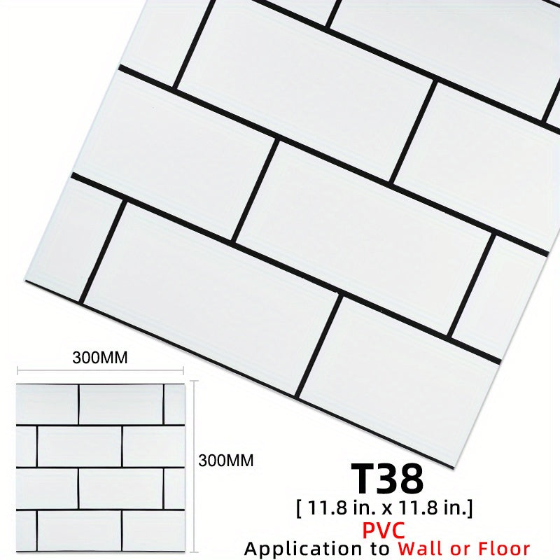 20pcs Marble Floor Stickers Self-adhesive Waterproof Wall Decals