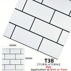 20pcs Marble Floor Stickers Self-adhesive Waterproof Wall Decals