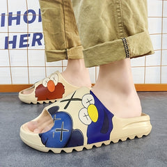 Cartoon Printed Non Slip Slides Indoor Slippers