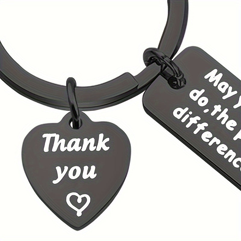 2pcs Heart Pendant Engraved Metal Keychain Graduation