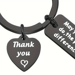 2pcs Heart Pendant Engraved Metal Keychain Graduation