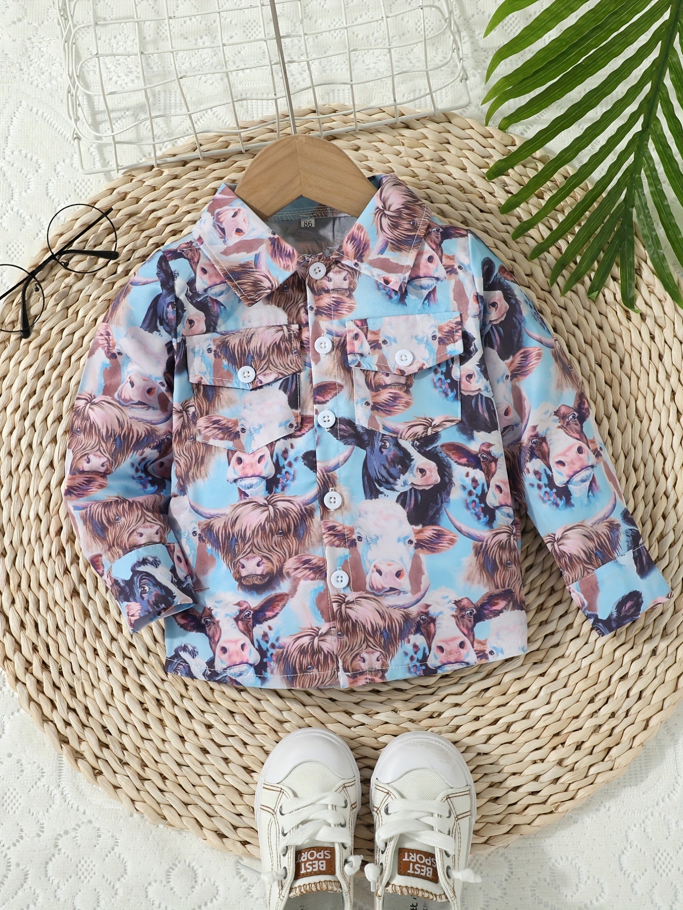 Toddler Baby Boy Cow Printed Short Sleeve Shirt