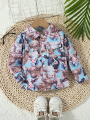 Toddler Baby Boy Cow Printed Short Sleeve Shirt