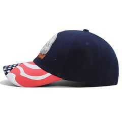 Eagle American Flag Embroidered Cotton Baseball Cap