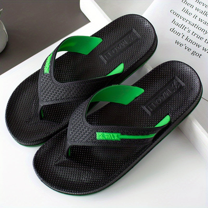Men's Alphabet Detail Lightweight Non Slip Flip Flops