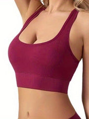 Ribbed Sports Bra Racerback Yoga Fitness Lingerie