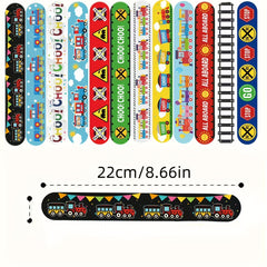 12pcs Train Themed Party Favors PVC Stickers Colorful Railroad Designs