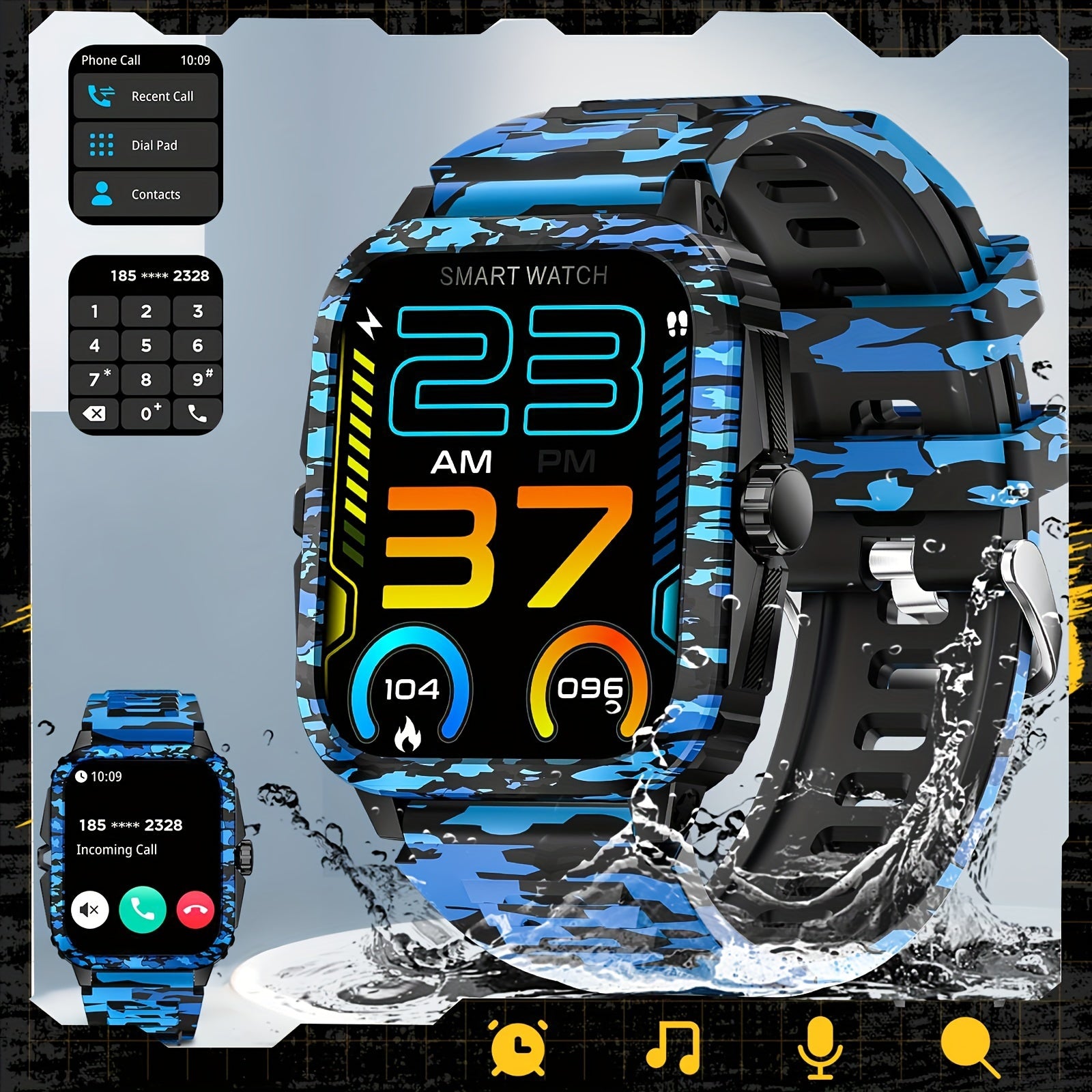 Classic Smart Watch 1.96' Display Calls Sports Modes Weather Tracking