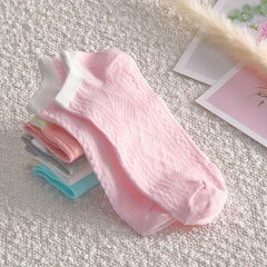 5 Pairs Colorblock Ankle Socks Soft Lightweight Low Cut Women's Stockings